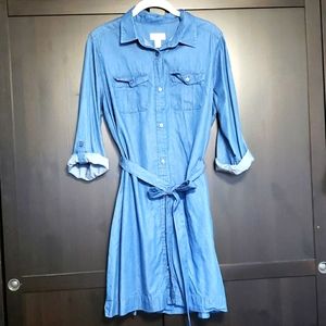 Loft Petite Chambray Denim Dress